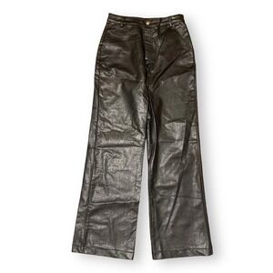 Princess Polly Black Faux Leather Pants Straight Leg US Size 4